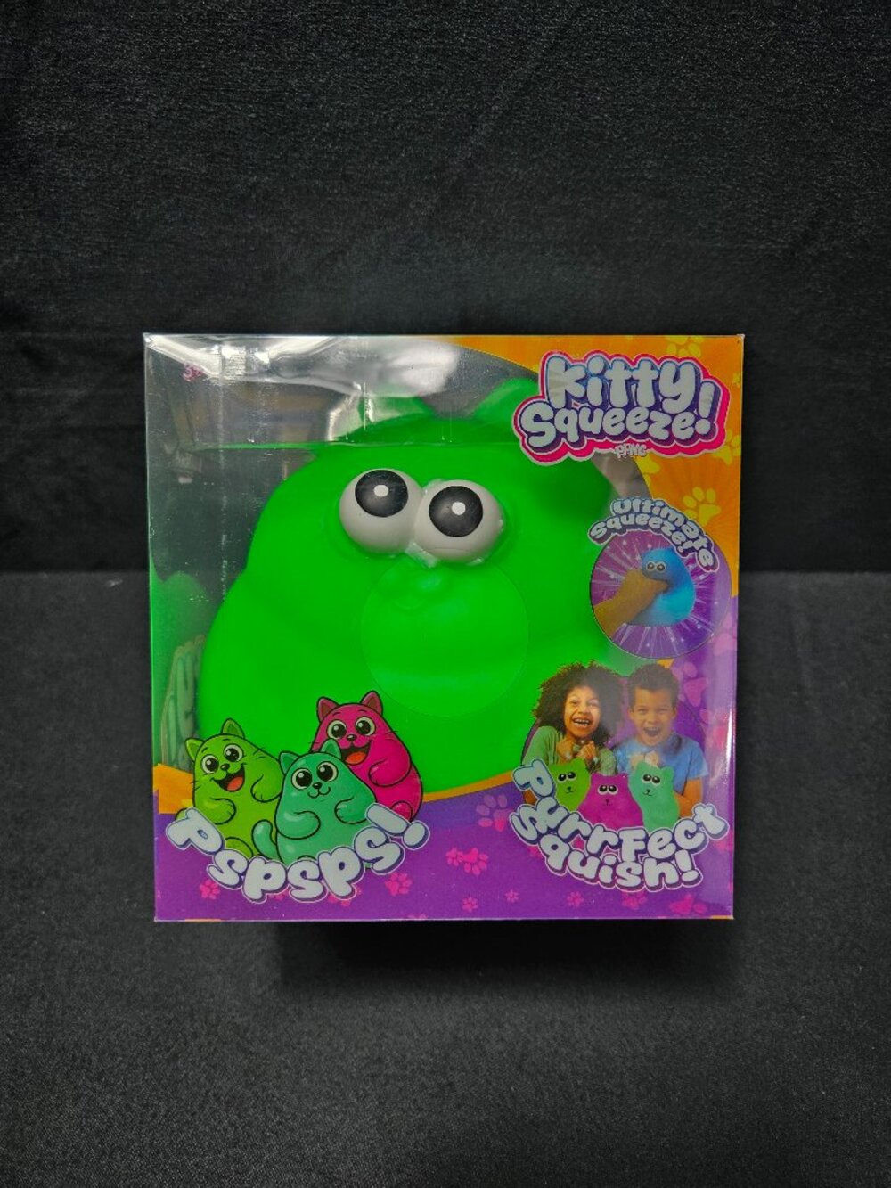 PFNG Kitty Squeeze Giant Green Cat Squishy Stress Ball Fidget Toy NIB